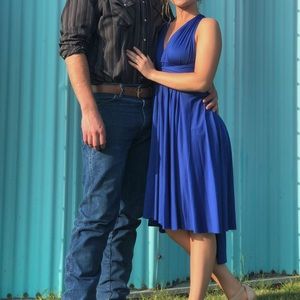 Blue wrap around dress